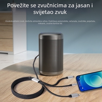 USB-C audio kabel tri u jedan, adapter 3,5 mm na 6,5 mm za pojačalo