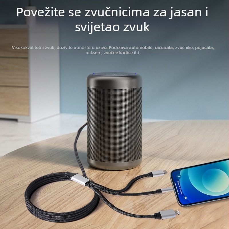 USB-C audio kabel tri u jedan, adapter 3,5 mm na 6,5 mm za pojačalo