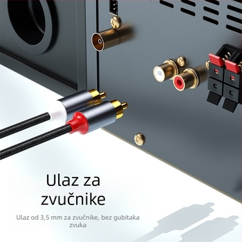 Jiawan RC1 RCA audio kabel, zlato-plirano bakreno jezgro, gola bakrena žica, 3,5 mm na RCA stereo utikač