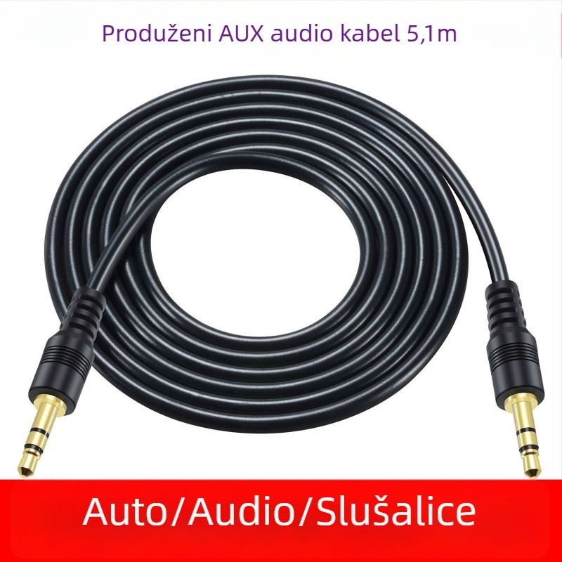 Automobilski AUX kabel 3,5 mm muški–muški, audio produžni kabel za slušalice i zvučnike, duljina 5-10 m