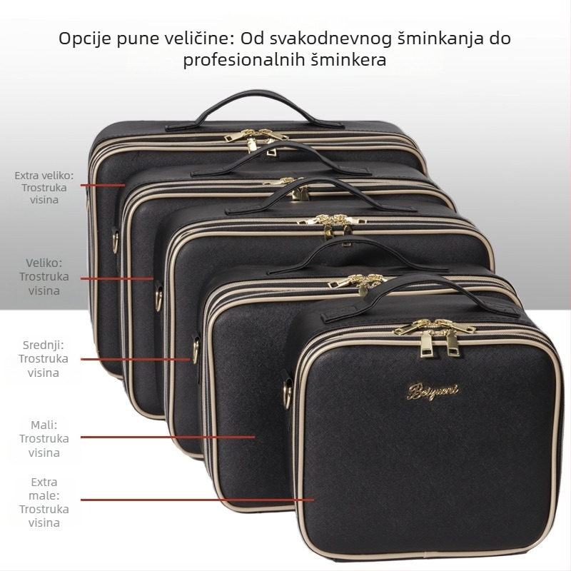 Beyony prijenosna torbica za kozmetiku velike kapacitete za medicinsku ljepotu i tetoviranje – PU materijal, zatvarač, unisex, gradski minimalistički stil