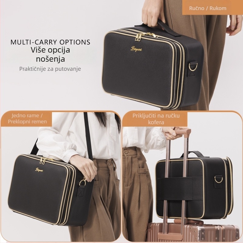 Beyony prijenosna torbica za kozmetiku velike kapacitete za medicinsku ljepotu i tetoviranje – PU materijal, zatvarač, unisex, gradski minimalistički stil