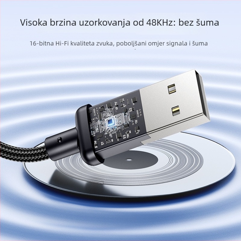 Yesido USB kabel za slušalice s 3,5 mm produžnim kabelom za računala i Android uređaje