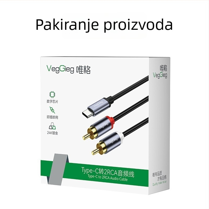 Weige Type-C na dvostruki RCA audio kabel