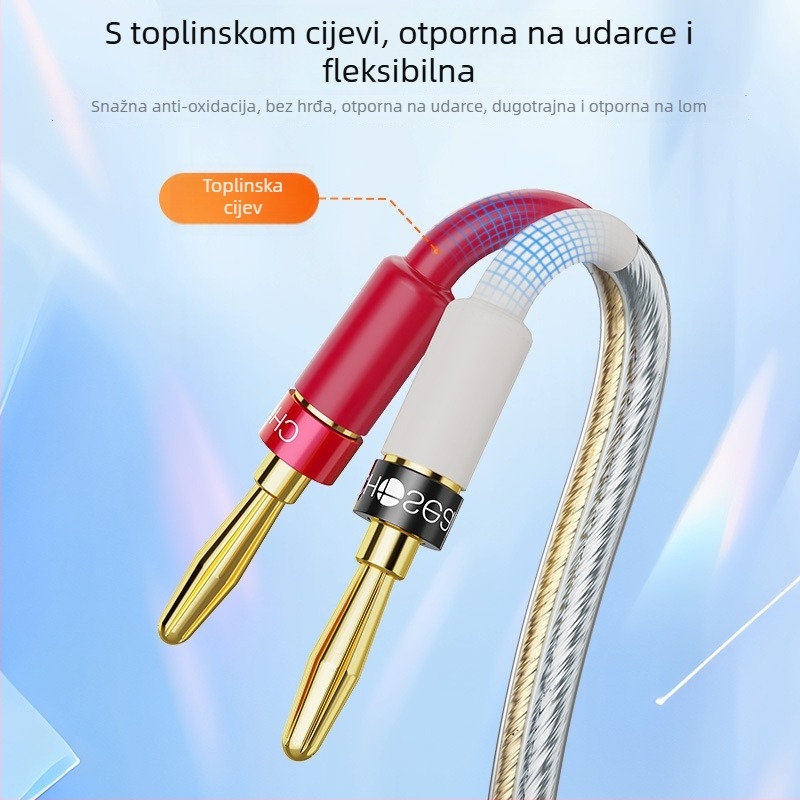 Kabel za zvučnike, zlatno prekriven bakreni jezgri, PVC izolacija, ISO 9001 certifikat