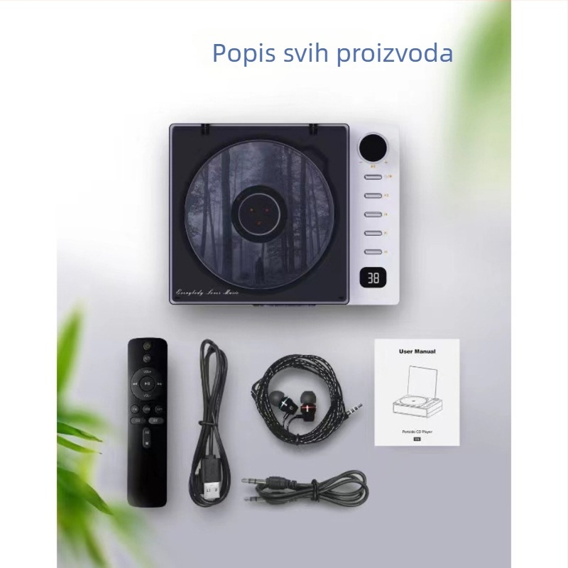 Prijenosni CD player s ladicom za disk, RCA izlaz, zaslon, model cd201