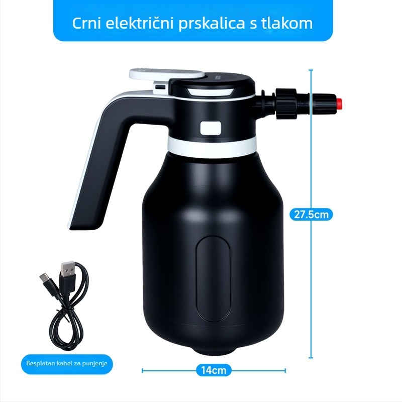 Ručna električna kanta za zalijevanje s pjenu, plastična, 2 L, za kuću i vrt, dvostruki način prskanja