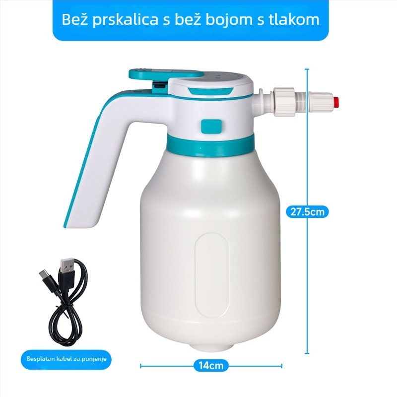 Ručna električna kanta za zalijevanje s pjenu, plastična, 2 L, za kuću i vrt, dvostruki način prskanja