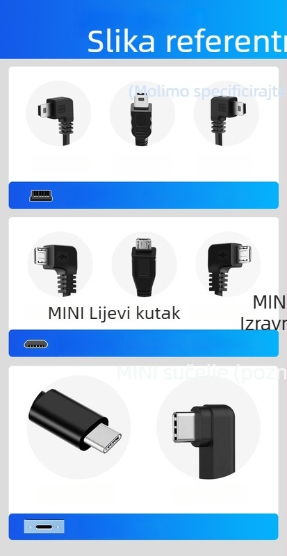 Napajanje za auto DVR: USB na Mini Android Type-C kabel za navigacijski sustav, duljina 3,5 m