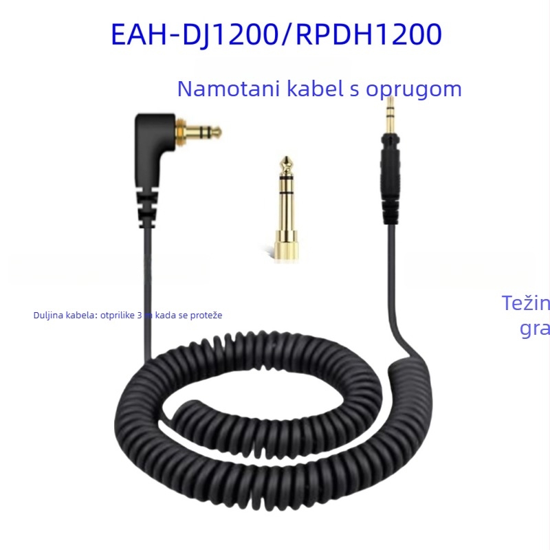 Kabel za gaming slušalice EAH-DJ1200/RPDH1200 – kabel za nadogradnju zvučnog monitoringa; vodič: čista bakra; bakar bez kisika; Rohs potvrda; težina: 76 g; zasebno pakiranje
