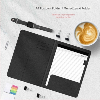 PU kožni A4 folder, višenamjenski plug-in sustav, tisak logotipa i prilagodba