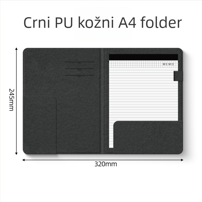 PU kožni A4 folder, višenamjenski plug-in sustav, tisak logotipa i prilagodba