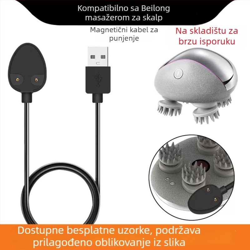 Magnetski kabel za punjenje za masažu glave ScalpMini2 – Aoshengda, kompatibilan s Beixin head massager, izrađeno po nacrtima