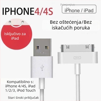 Apple punjački kabel s Lightning sučeljem, duljina 1-2 m, materijal TPE, brzo punjenje, maksimalni izlaz 12W