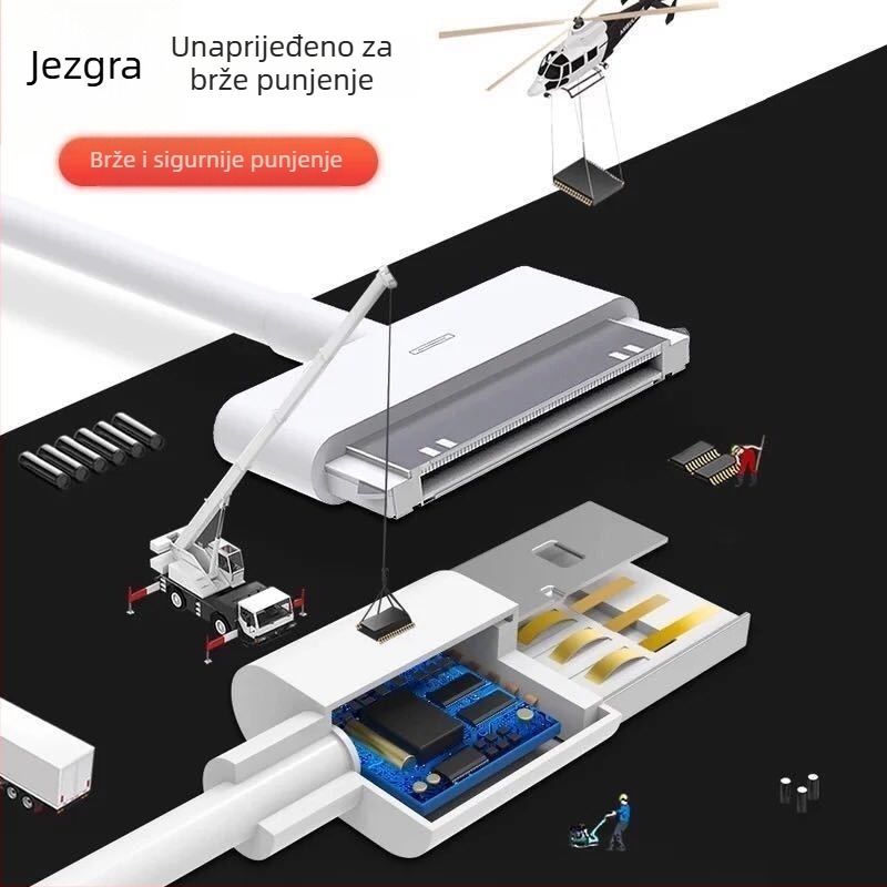 Apple punjački kabel s Lightning sučeljem, duljina 1-2 m, materijal TPE, brzo punjenje, maksimalni izlaz 12W