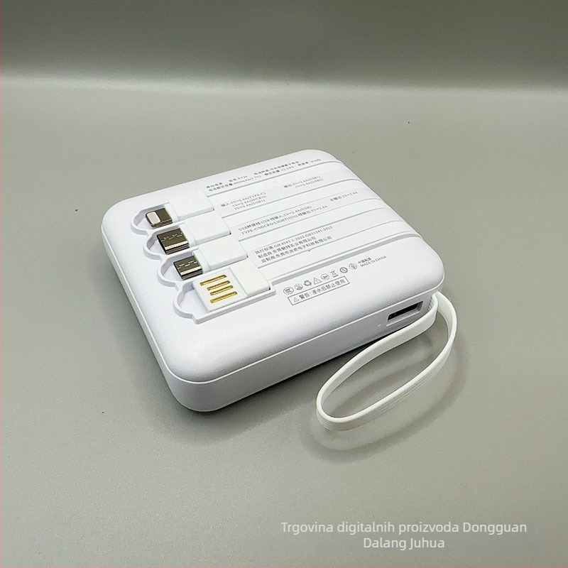 Power banka s integriranim kabelom, 6000mAh, Li-Polimer baterija, 10W brzo punjenje, Model XT30
