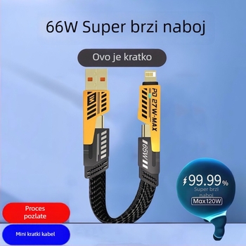 PD 4-u-1 pancirni kabel, duljina 1–2 m, brzo punjenje 65W, Lightning i Type-C, za Huawei, Apple, Honor i Xiaomi