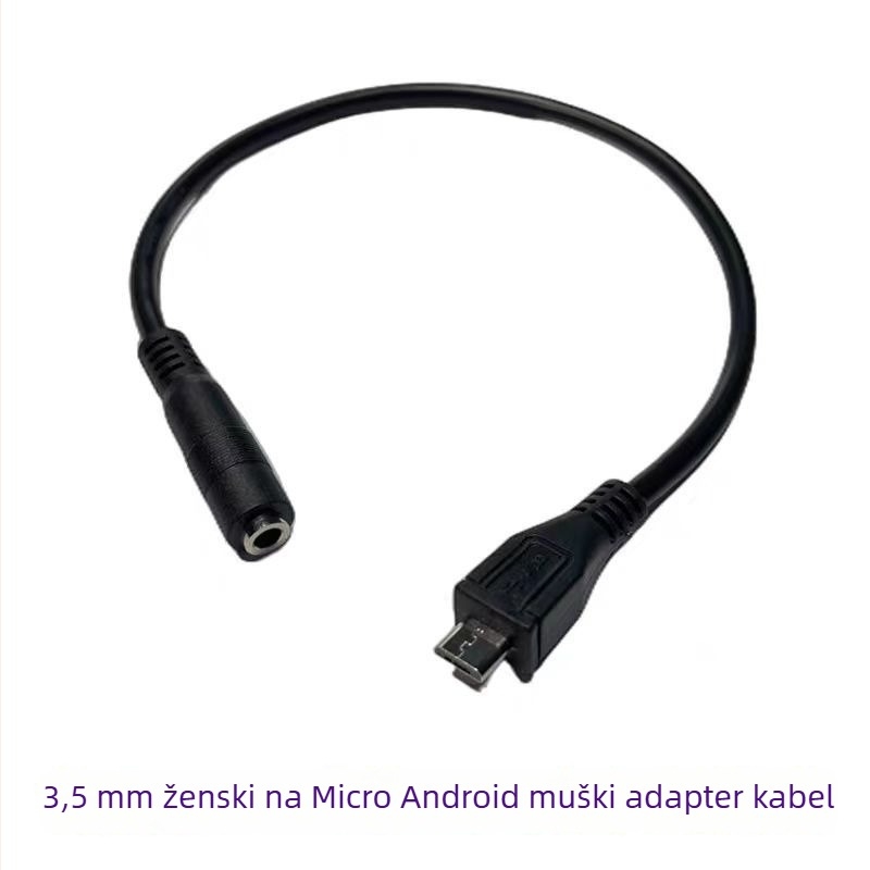 Audio kabel 3,5 mm na Micro-B adapter, Micro USB na 3,5 mm ženski konverter, bakreni vodovi, niklani premaz, model hzw2387
