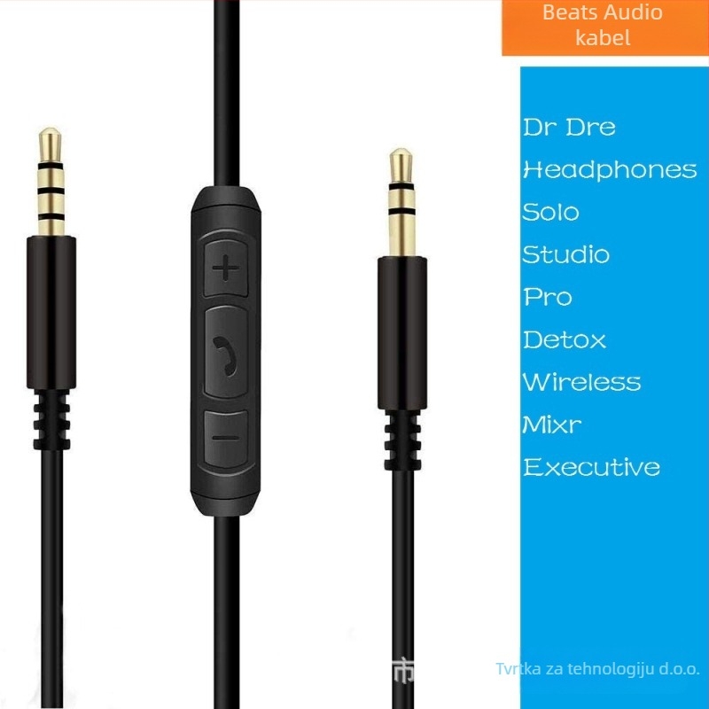 AUX2 Audio kabel 3,5 mm, muško-muški, s premazom, bakreno jezgro, za prijenos visoke razlučivosti, kompatibilan s mobilnim uređajima i računalima.