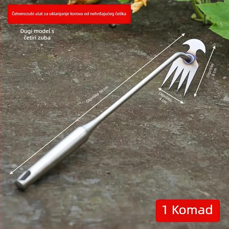 Trodjelni skup alata za vrtlarenje: alat za uklanjanje korova, motika, grablje; materijal: mangan čelik; marka: Jihui; pogodan za druge vrtne zadatke
