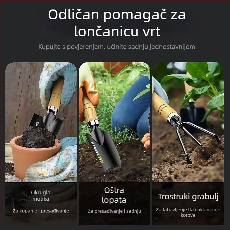 Qiling Trodjelni set lopata od nehrđajućeg čelika za sadnju i presađivanje