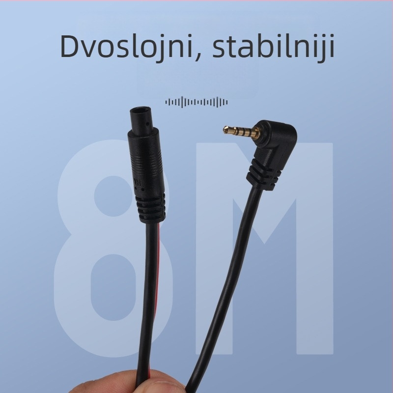 Kabel dashcama s pravim kutem, 2.5 mm video priključak, 5-pinski digitalni, PVC oklop, Rohs certificiran