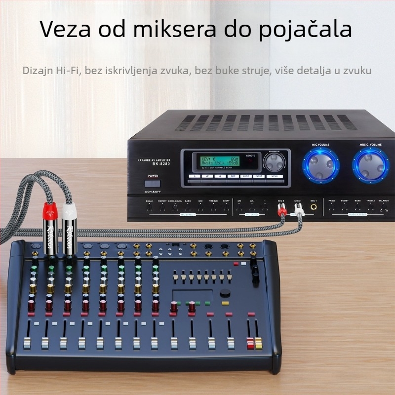 Lexon audio kabel s pozlaćenim završetkom; jezgra: čisti bakreni vodič; vodič: bakar bez oksidacije