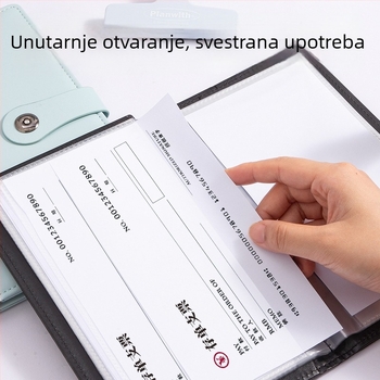 Deli Pq918 PU kožna knjiga za pohranu čekova – Pohranjivanje depozita, papir veličina 200×100 mm