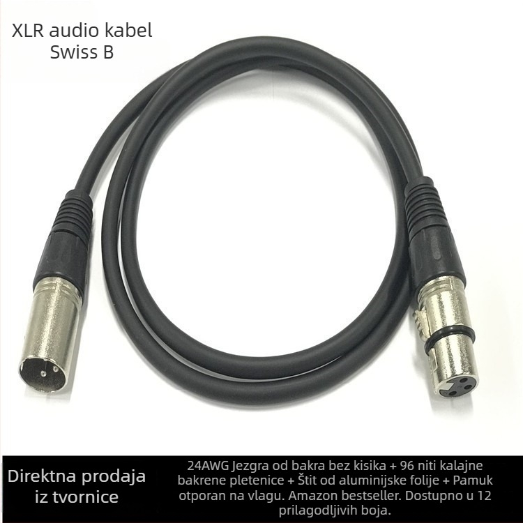 XLR muški i ženski kabel za DMX512 scensko osvjetljenje, audio kabel za mikrofon i mikser