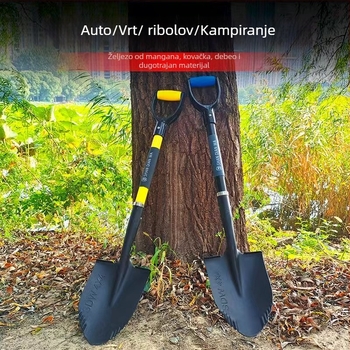 Lopata za ugradnju na vozilo za vrtlarstvo i terenska kretanja — sklopiva, glava od manganskog čelika, ručka od vlaknastog materijala, 1.16 kg