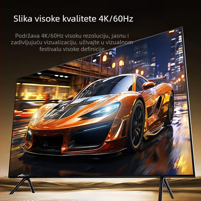 DisplayPort 1.2 kabel visoke rezolucije, PC-kompatibilan, s adapterom, bakar bez kisika
