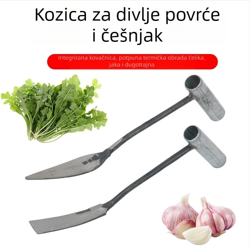Mala vrtna lopata za kopanje divog povrća, uklanjanje korijena, plijevljenje i sadnja češnjaka i cvijeća