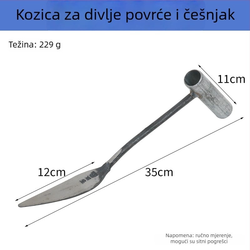 Mala vrtna lopata za kopanje divog povrća, uklanjanje korijena, plijevljenje i sadnja češnjaka i cvijeća