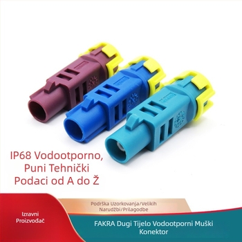 Fakra IP68 vodootporni muški Z-tipa RF kamera konektor za kabel RG174/ RG58/ RG316, 1 pin