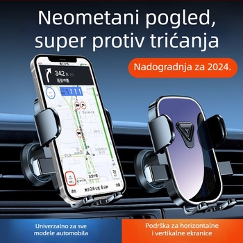 Univerzalni držač za mobitel u automobilu, snap-on na otvor za ventilaciju, anti-vibracija za navigaciju