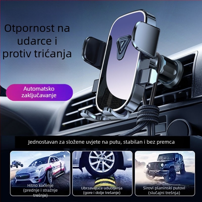 Univerzalni držač za mobitel u automobilu, snap-on na otvor za ventilaciju, anti-vibracija za navigaciju