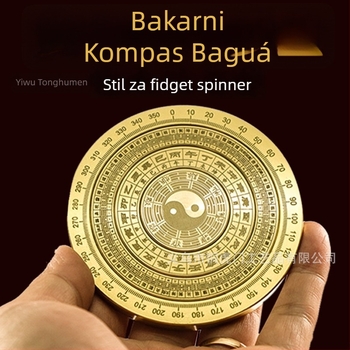 Mesingani kompas za stolni ukras – višeslojni motiv osam trigrami, ručica za fidget spinner