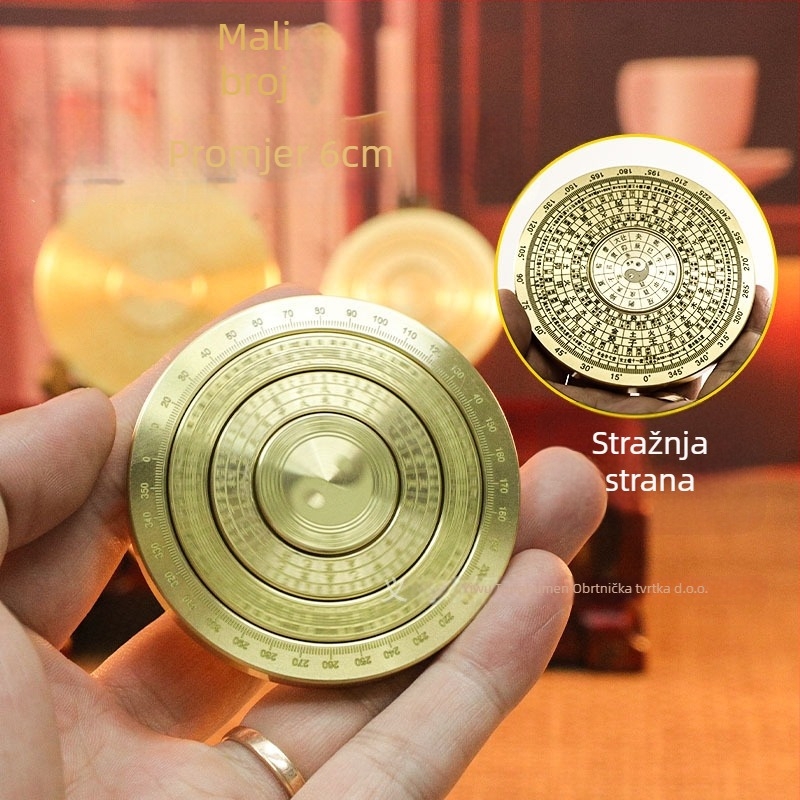 Mesingani kompas za stolni ukras – višeslojni motiv osam trigrami, ručica za fidget spinner