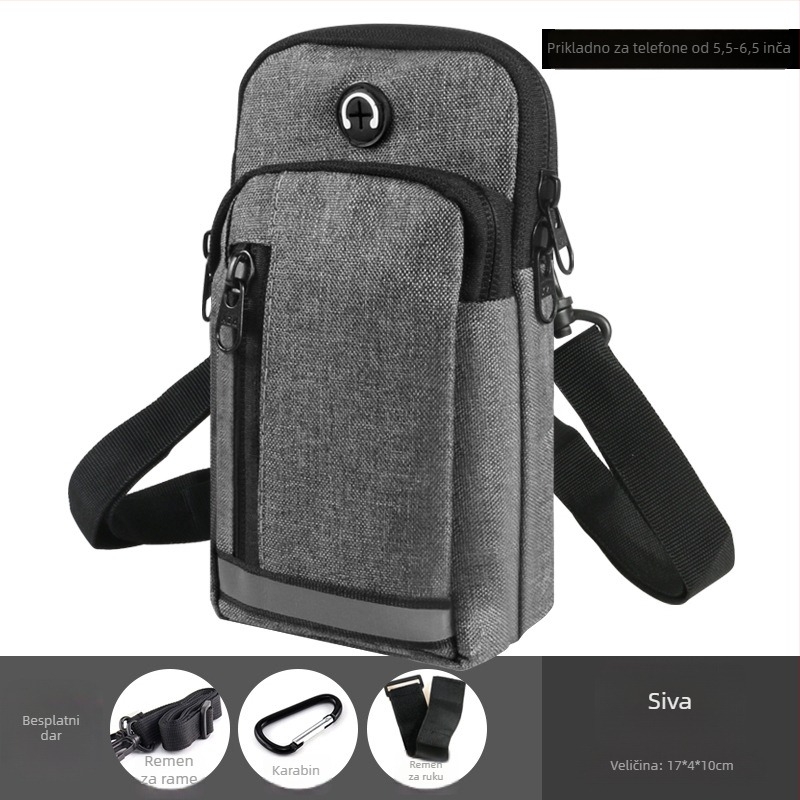 Ming Yu Mobilna torbica za pojas – Vertikalno-kvadratan dizajn, Oxford platno, zatvarač, Unisex