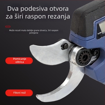 Pattex snažne bezkartične električne škare za rezanje s digitalnim zaslonom, za vanjsku upotrebu u vrtu, za debele grane voćaka