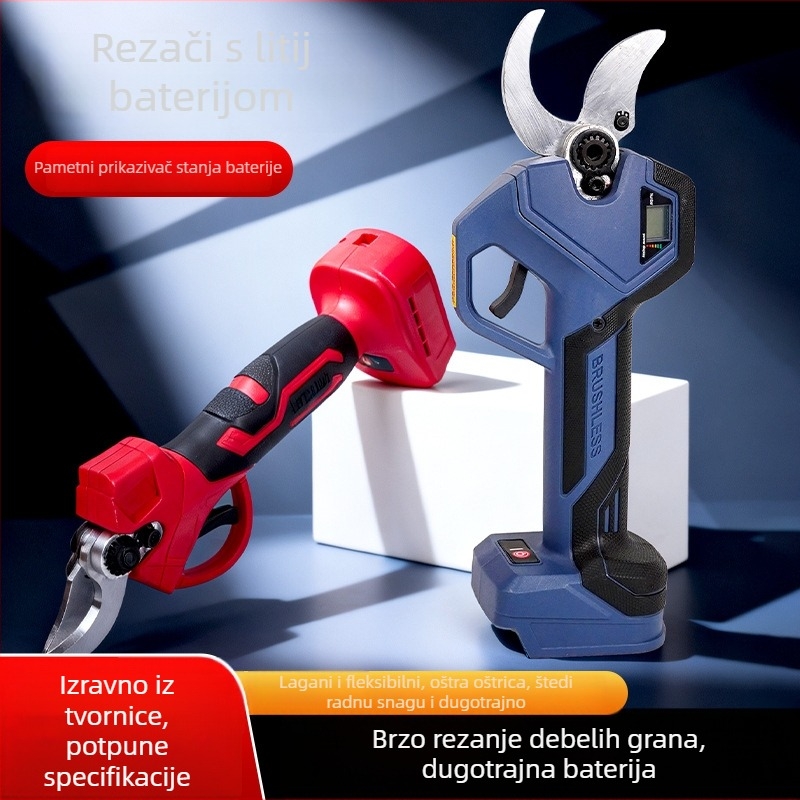 Pattex snažne bezkartične električne škare za rezanje s digitalnim zaslonom, za vanjsku upotrebu u vrtu, za debele grane voćaka