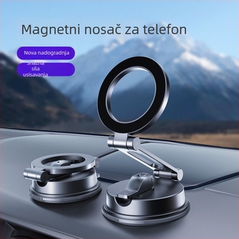 Magnetski držač za mobitel u auto s vakuum nosačem, pogodan za vjetrobran, instrument ploču i središnju konzolu, univerzalna kompatibilnost