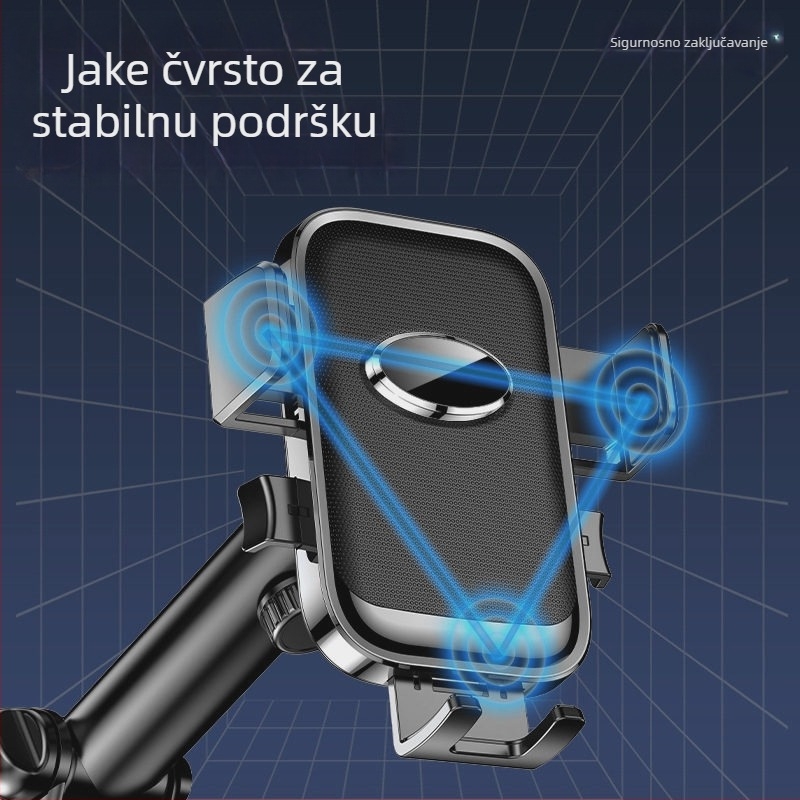  Univerzalni držač mobitela za automobil s ventilacijom, spiralni invertni kuk, Snap-On montaža, višefunkcionalni nosač navigacije, prilagodljiv