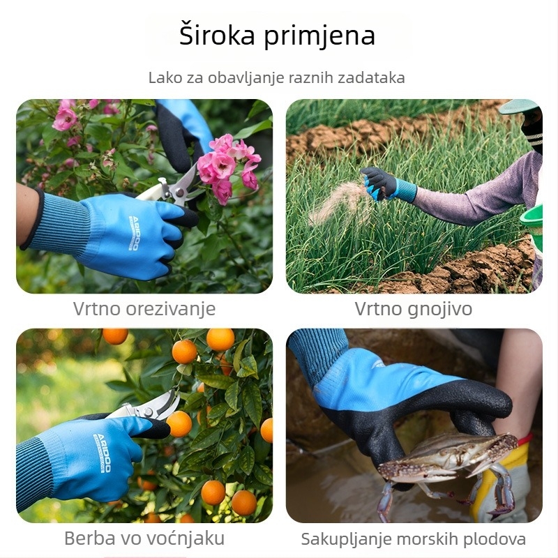 Airidun rukavice za vrtlarstvo, otporne na probijanje i vodootporne, gumene rukavice za rezanje za vrtlara