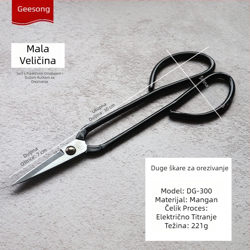 Ju Zhengsheng Dugačke kliješta za vrt za podrezivanje, otporne na hrđu, s plastičnom ručkom