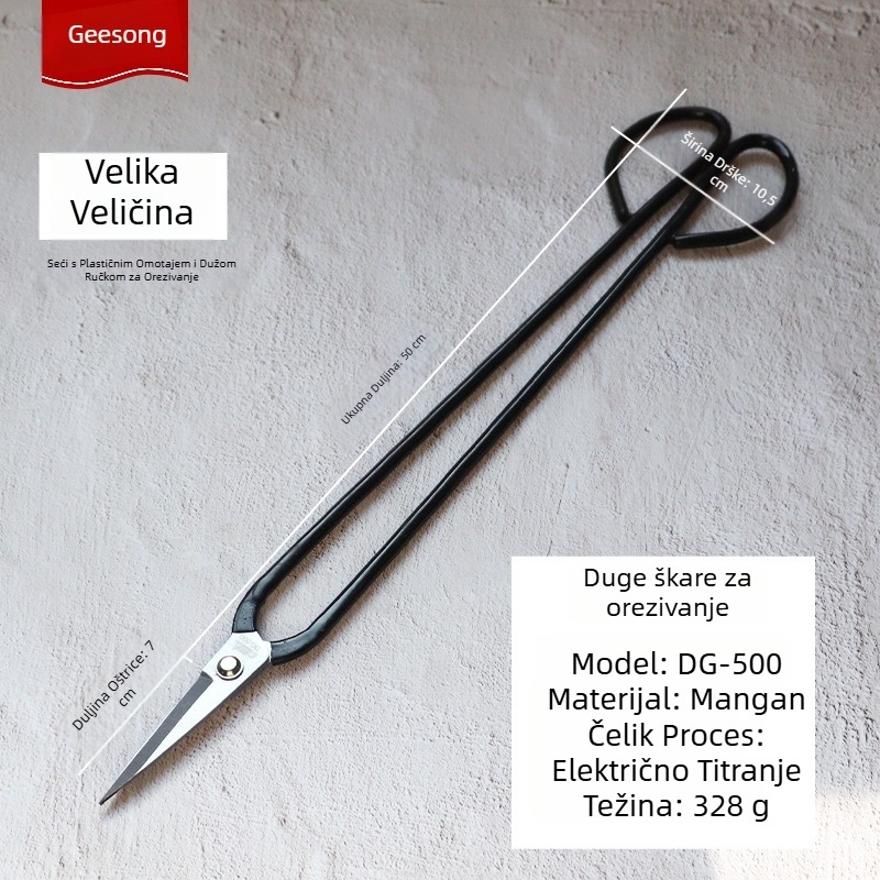 Ju Zhengsheng Dugačke kliješta za vrt za podrezivanje, otporne na hrđu, s plastičnom ručkom