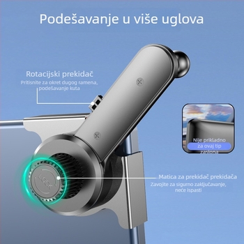 DP01 Držač za telefon na ploči automobila – klik rješenje za montažu, 17 mm kuglična glava, bez napajanja, klip za navigaciju središnje konzole