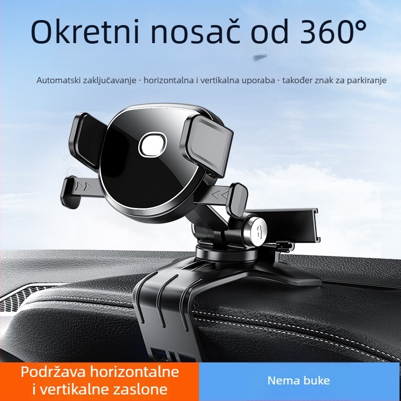 Držač za telefon u automobilu s klipom za otvor za ventilaciju, 360° rotacija, automatsko zaključavanje