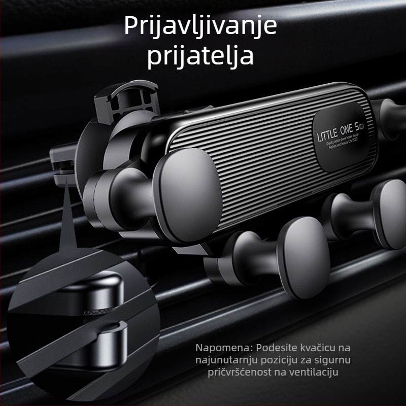 Držač za mobitel u automobilu - za ventilaciju, Snap-On, gravitacijski držač, 360° rotacija, univerzalna kompatibilnost, prilagodljiv