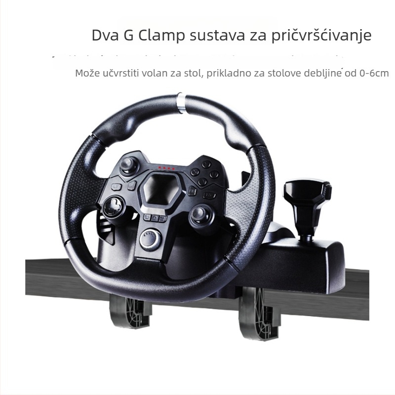 AP7 Racing volan 270° USB – kompatibilan sa Switch/PS4/Xbox Series/Xbox One/PS3/PC/Android, ABS materijal, podesiva osjetljivost